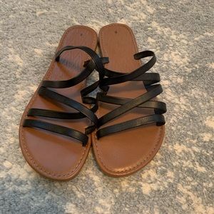 Tan and Black sandals